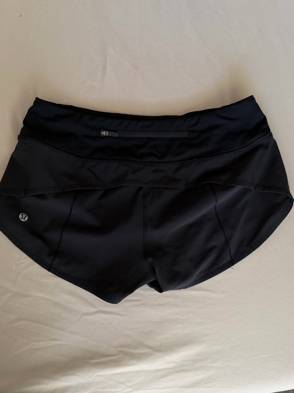 lululemon athletica Black Women's Athletic Shorts with Back Zip Pocket